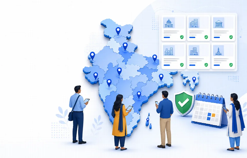 Illustration of verified government job opportunities across Indian states