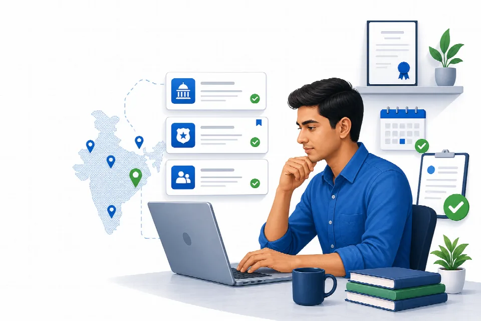 Candidate comparing verified govt jobs by state and qualification