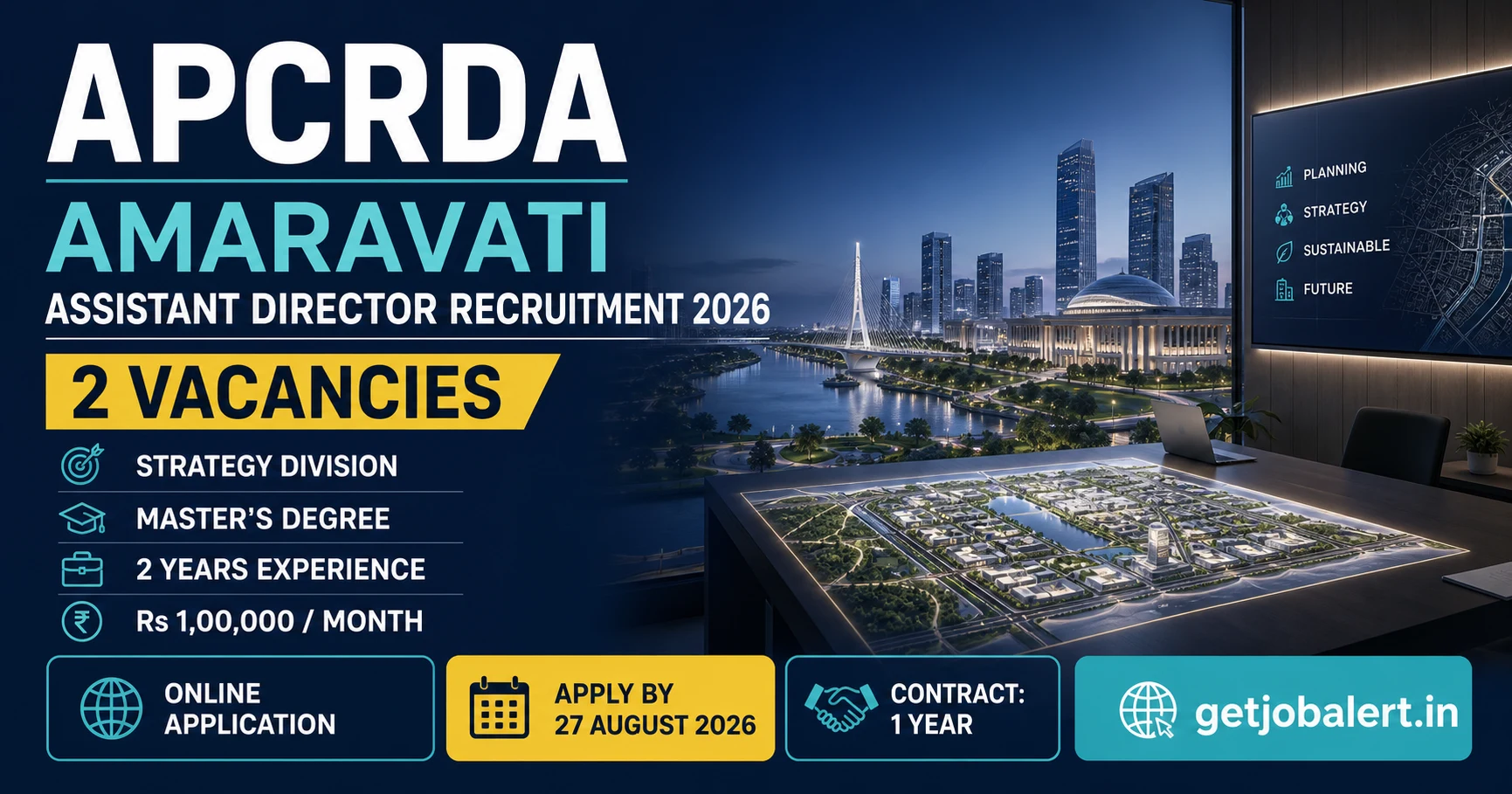 APCRDA Assistant Director Recruitment 2026 with two vacancies, salary and deadline