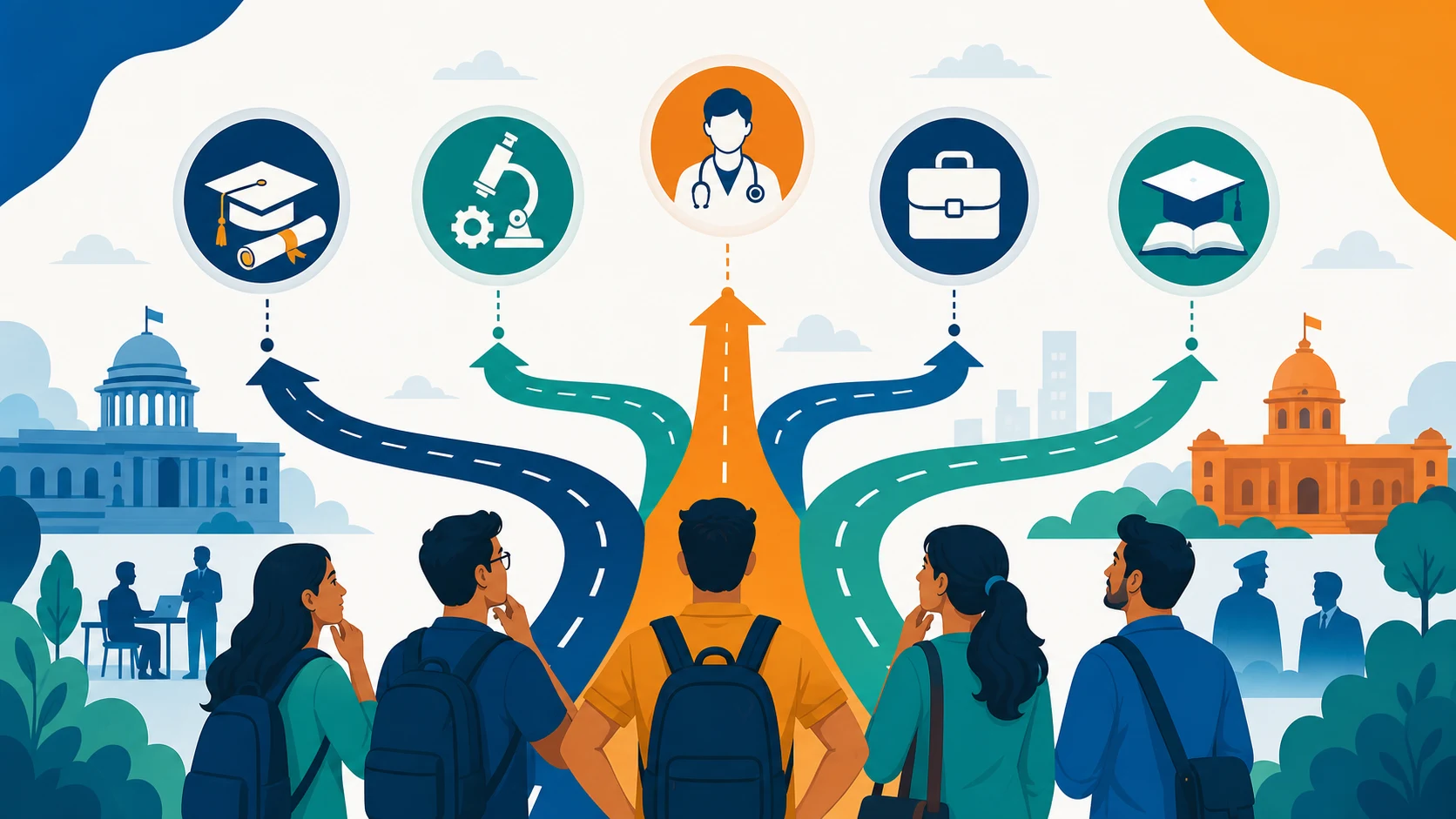Visual decision paths for any-degree and specialist graduate government jobs