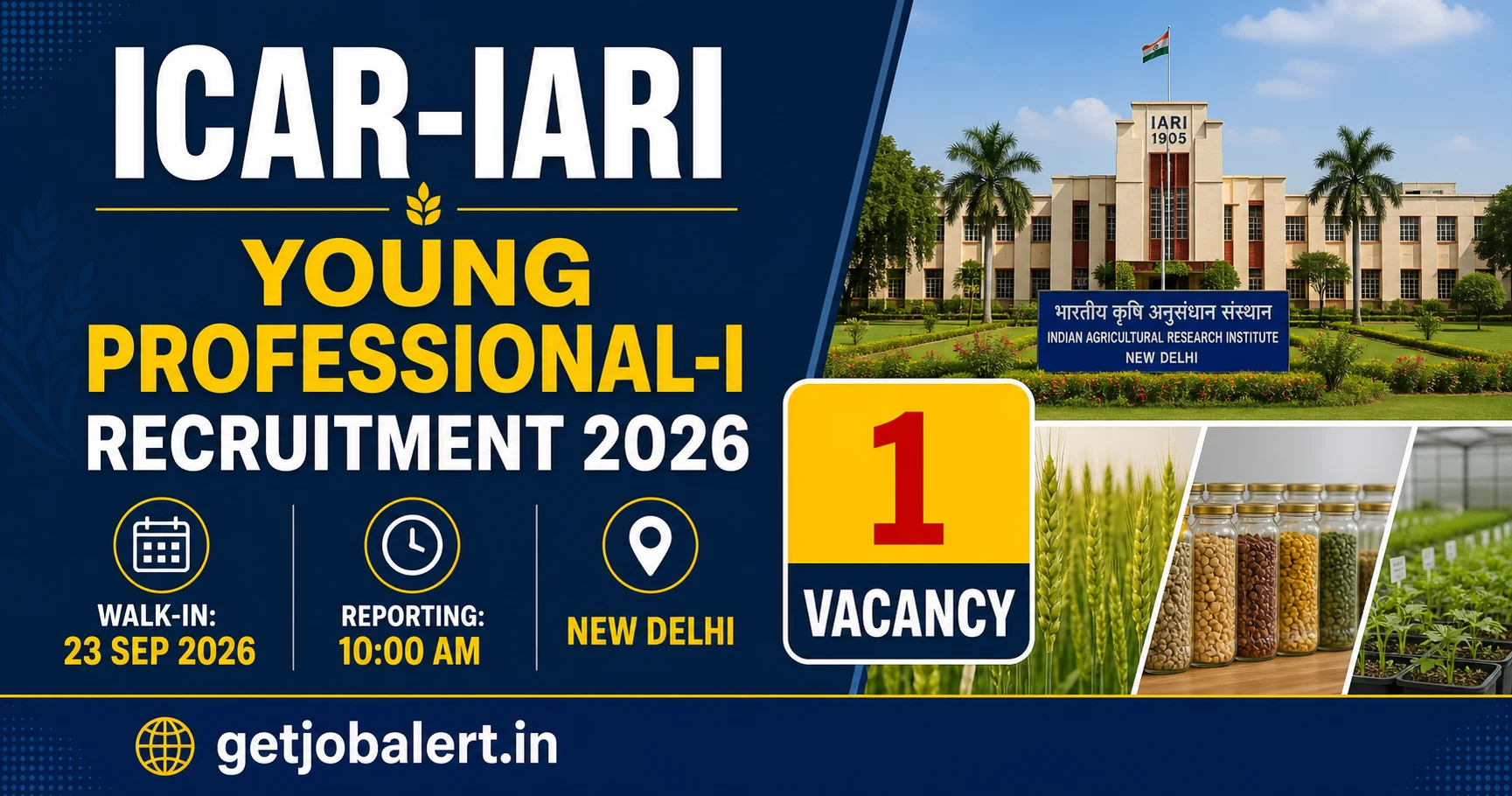 IARI Young Professional-I Recruitment 2026 cover image