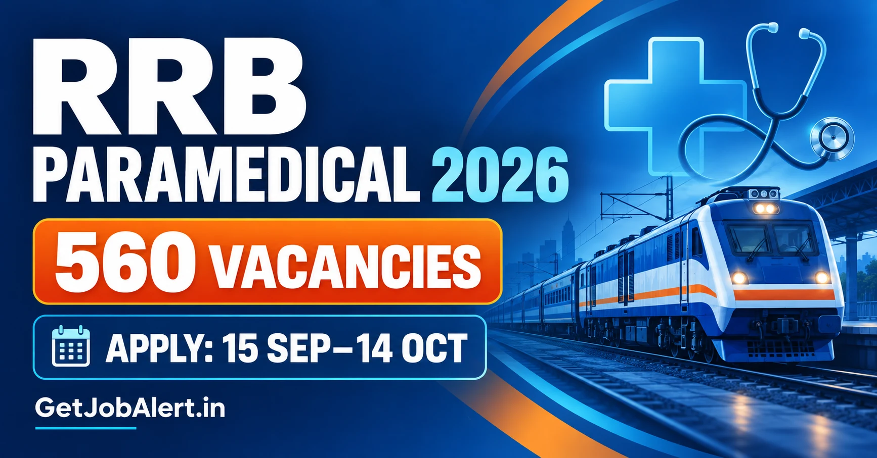 RRB Paramedical Recruitment 2026 cover showing 560 vacancies and 14 October 2026 last date
