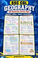 SSC CGL Geography handwritten notes cover showing four real revision pages on climate, agriculture, oceans and environment.