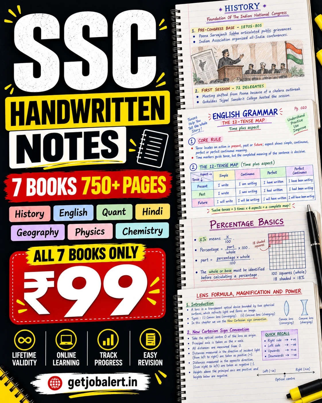 SSC 7-Book Handwritten Revision Bundle