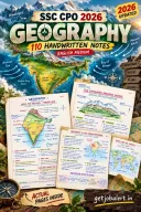 SSC CPO 2026 Geography English Medium handwritten notes cover.