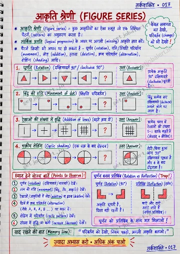 Real handwritten तार्किक क्षमता revision notes sample page